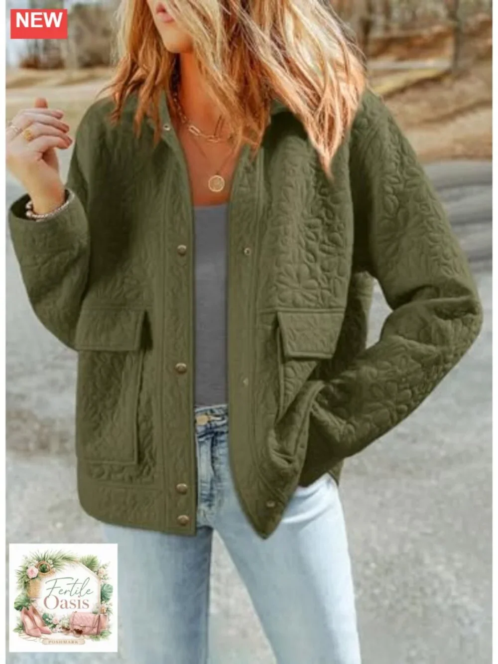 Women's Casual Jacket Long Sleeve Button Down Floral Jacquard Loose Fit